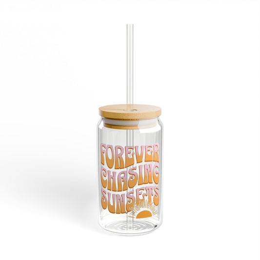 Forever Casing Sunsets Sipper Glass, 16oz