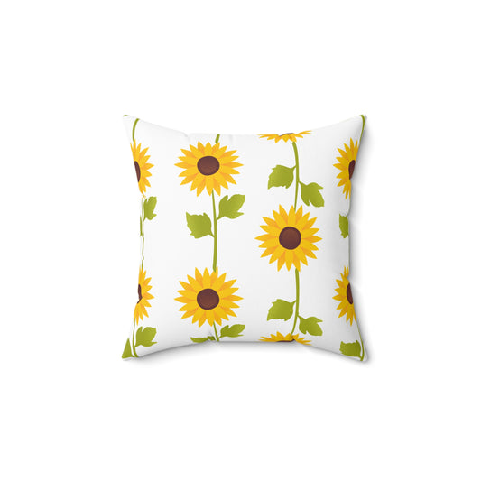 White Sunflower Pillow